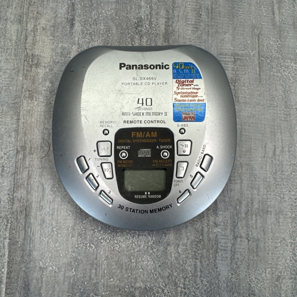 PANASONIC SL-SX469V FM/AM Radio Portable CD Compact Disc Player Discman Tested